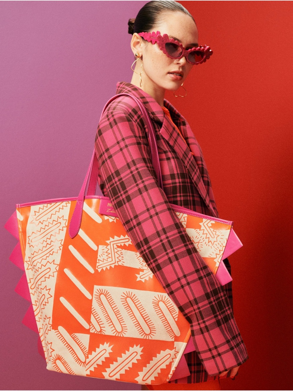 Vibrant Pink & Orange Graphic Tote Bag